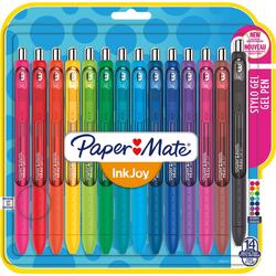 Paper Mate InkJoy-gelpennen | Medium punt (0,7 mm) | Diverse kleuren | 14 stuks